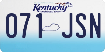 KY license plate 071JSN