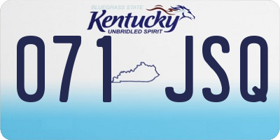 KY license plate 071JSQ