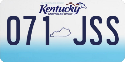 KY license plate 071JSS