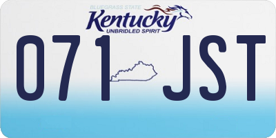 KY license plate 071JST