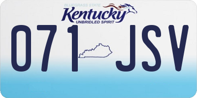 KY license plate 071JSV