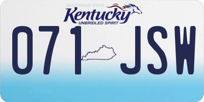 KY license plate 071JSW