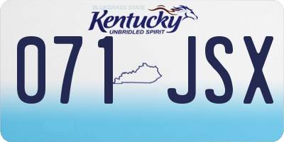 KY license plate 071JSX