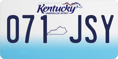 KY license plate 071JSY