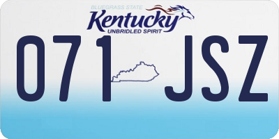 KY license plate 071JSZ