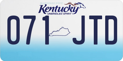 KY license plate 071JTD