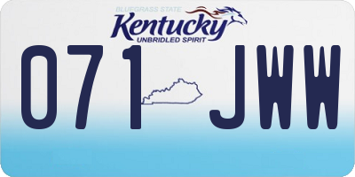 KY license plate 071JWW