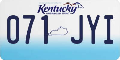 KY license plate 071JYI