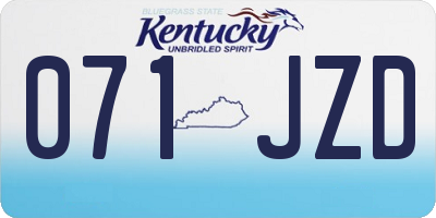 KY license plate 071JZD