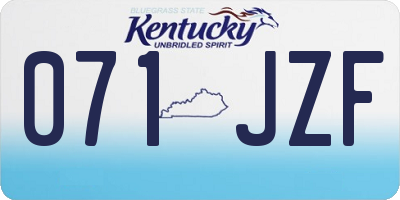 KY license plate 071JZF