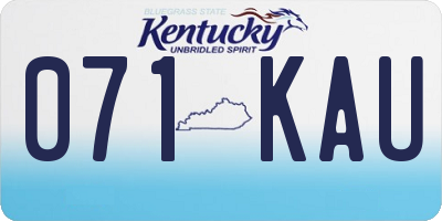 KY license plate 071KAU