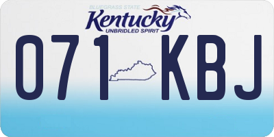 KY license plate 071KBJ