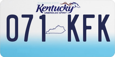 KY license plate 071KFK
