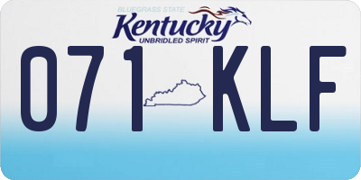 KY license plate 071KLF