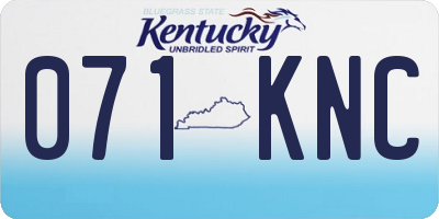 KY license plate 071KNC