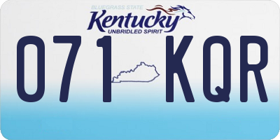 KY license plate 071KQR