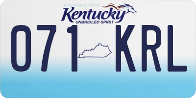KY license plate 071KRL
