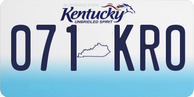 KY license plate 071KRO