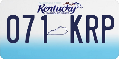 KY license plate 071KRP