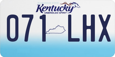 KY license plate 071LHX