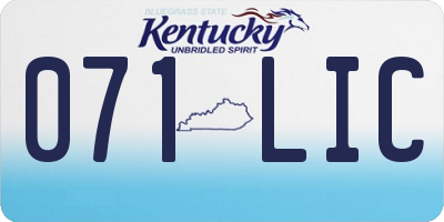 KY license plate 071LIC