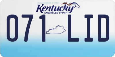 KY license plate 071LID