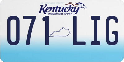 KY license plate 071LIG