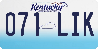 KY license plate 071LIK