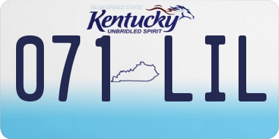 KY license plate 071LIL