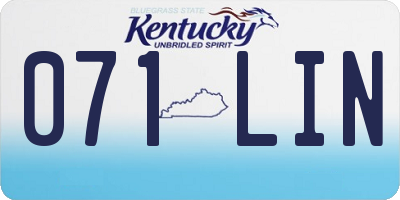 KY license plate 071LIN