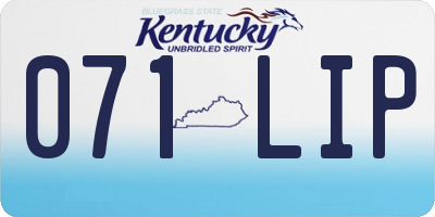 KY license plate 071LIP