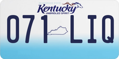 KY license plate 071LIQ