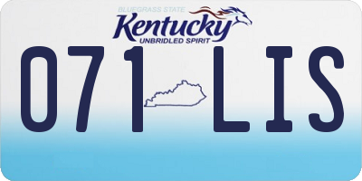 KY license plate 071LIS