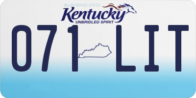 KY license plate 071LIT