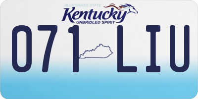 KY license plate 071LIU