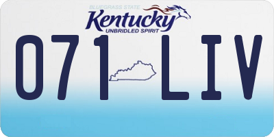 KY license plate 071LIV