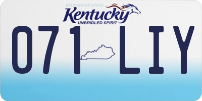 KY license plate 071LIY