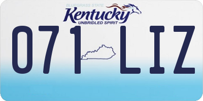 KY license plate 071LIZ