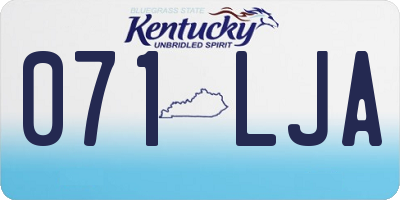 KY license plate 071LJA