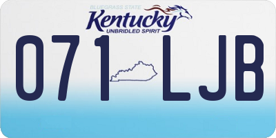 KY license plate 071LJB