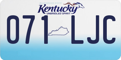 KY license plate 071LJC