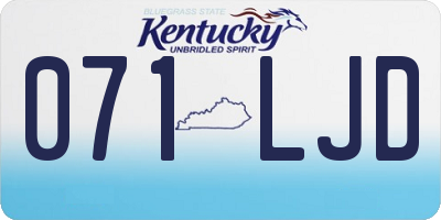 KY license plate 071LJD