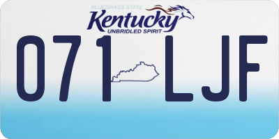 KY license plate 071LJF