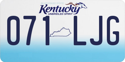 KY license plate 071LJG