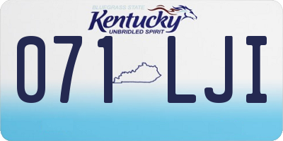 KY license plate 071LJI