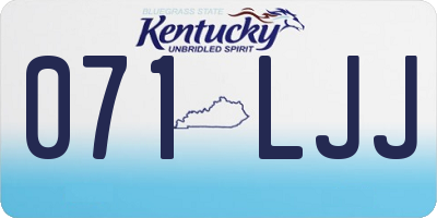 KY license plate 071LJJ