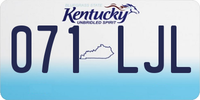 KY license plate 071LJL