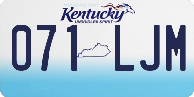 KY license plate 071LJM