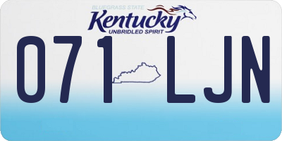 KY license plate 071LJN