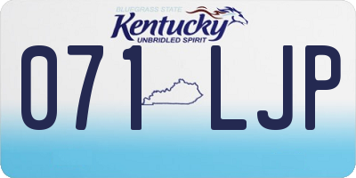 KY license plate 071LJP